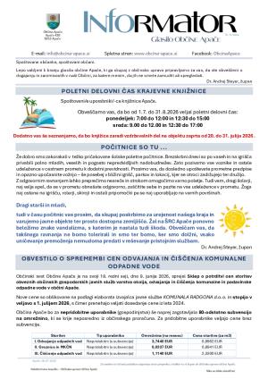 INFOrmator - 06.07.2026 (št. 11/2026)